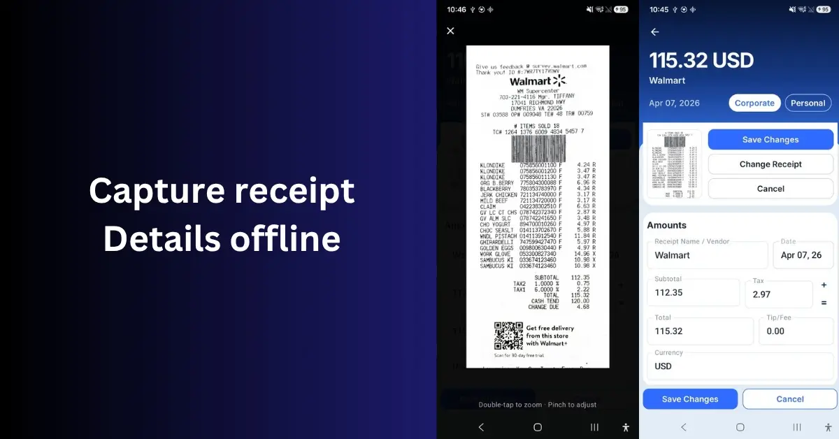 Receipt scanning and OCR-assisted detail capture