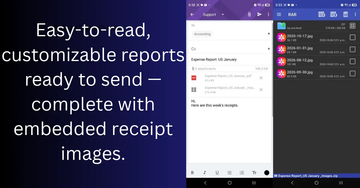 One-tap share to email with default recipients